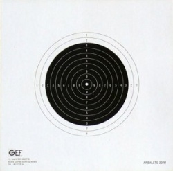 F0111 - Arbalète 30 mètres format 20x20 carton blanc